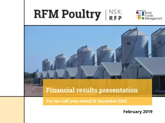 Financial results presentation  For the half year ended 31 December 2018  February 2019  Managed