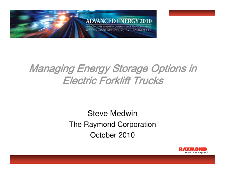managing energy storage options in electric forklift