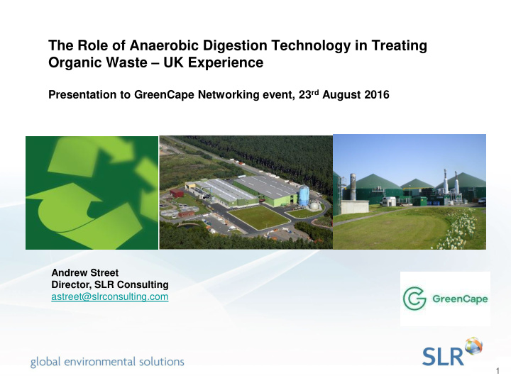 the role of anaerobic digestion technology in treating
