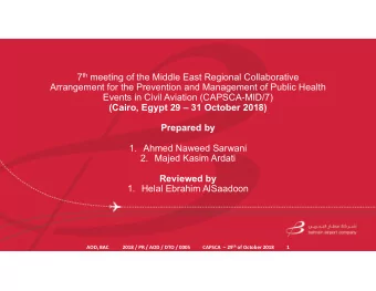 7 th meeting of the Middle East Regional Collaborative  Arrangement for the Prevention and