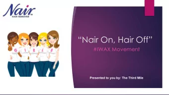 Nair On, Hair Off  #IWAX Movement  Presented to you by: The Third Mile  As winter months draw