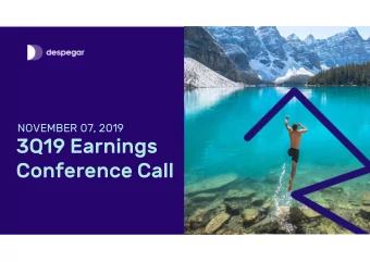 3Q19 Earnings  Conference Call  1  Disclaimer  This presentation includes forward-looking