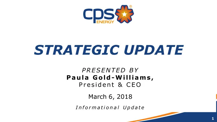 strategic update