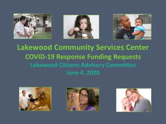 Lakewood Community Services Center  COVID-19 Response Funding Requests  Lakewood Citizens Advisory
