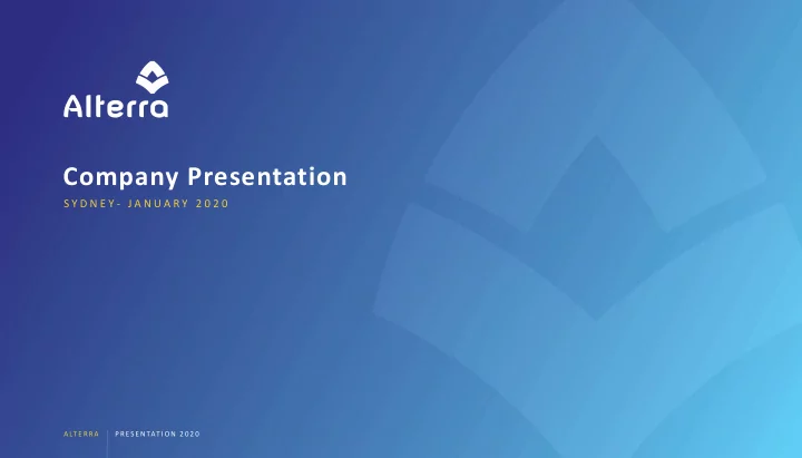 company presentation