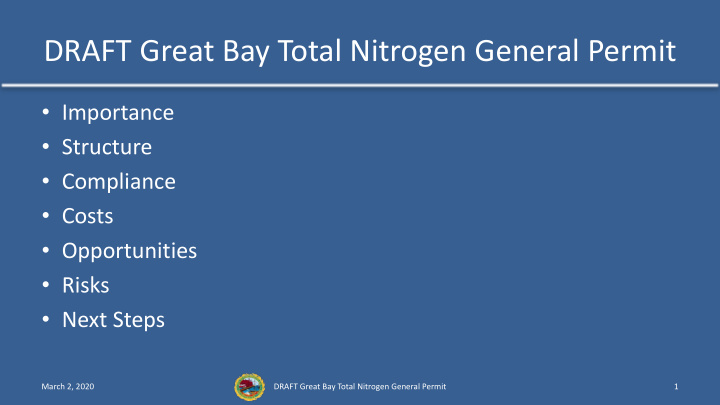 draft great bay total nitrogen general permit