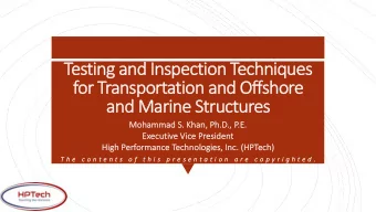 Te  Testing and Inspection Te  Techniques  fo  for Transportation and Offshore  an  and Mar  arin