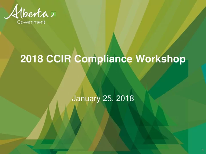 2018 ccir compliance workshop