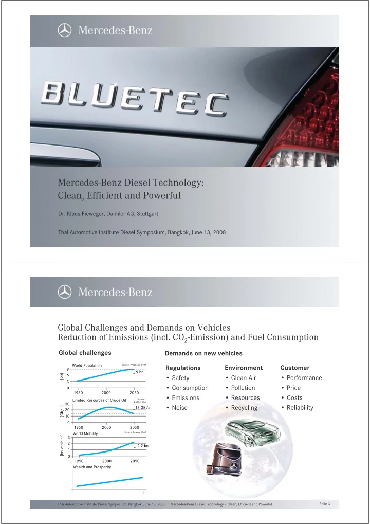 mercedes benz diesel technology clean efficient and