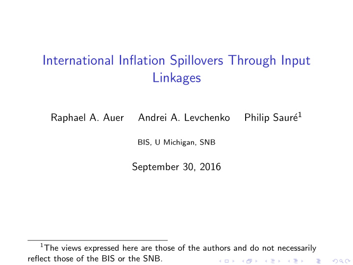 international inflation spillovers through input linkages