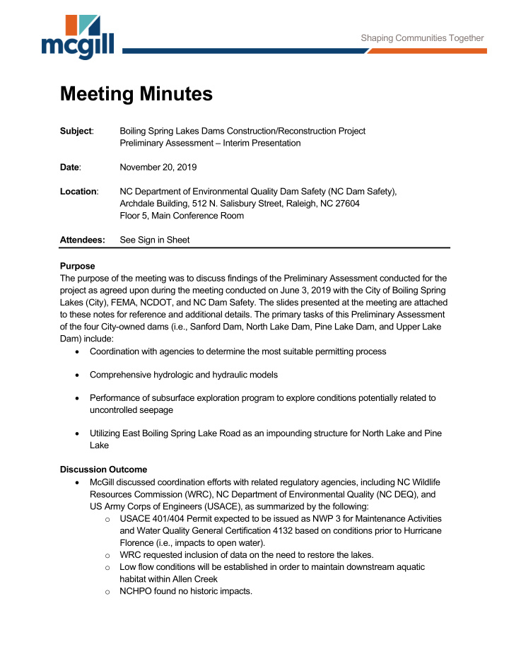 meeting minutes