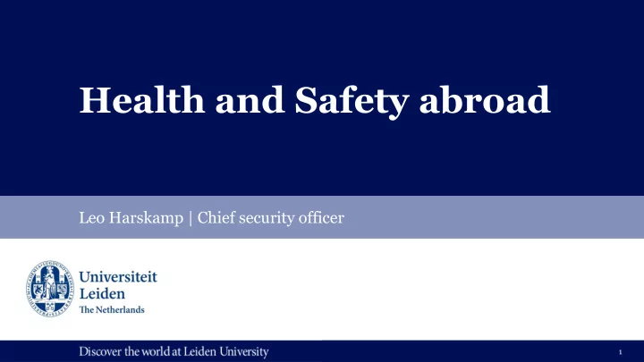 health and safety abroad