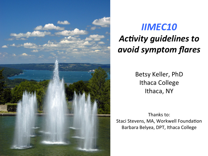 betsy keller phd ithaca college ithaca ny thanks to
