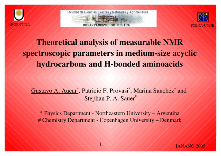 theoretical analysis of measurable nmr spectroscopic