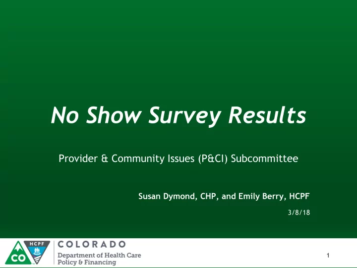 no show survey results