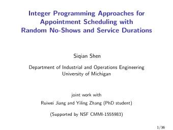 Integer Programming Approaches for  Appointment Scheduling with  Random No-Shows and Service
