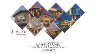 Disclaimer/Non-GAAP Information  IMPORTANT  NOTICE  The following slides are part of a presentation