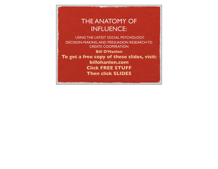 the anatomy of influence