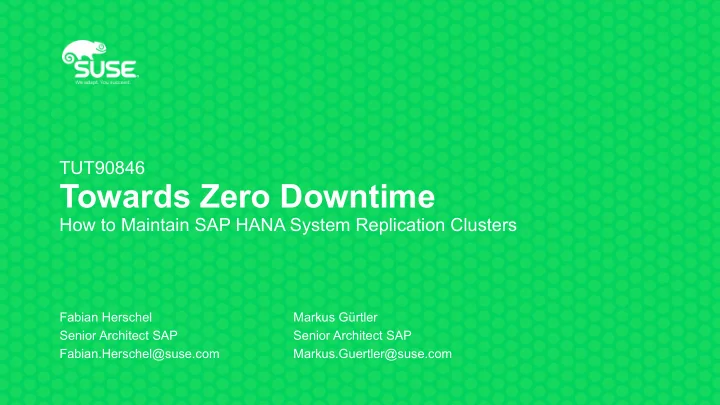 towards zero downtime