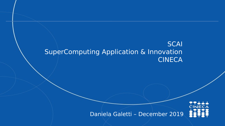 scai supercomputing application innovation cineca