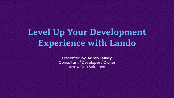 level up your development