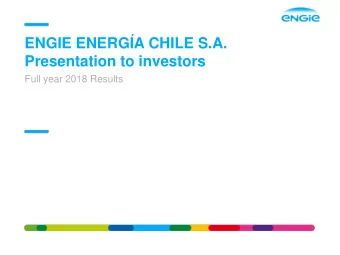 Presentation to investors  Full year 2018 Results  AGENDA  Snapshots  Key messages  Financial