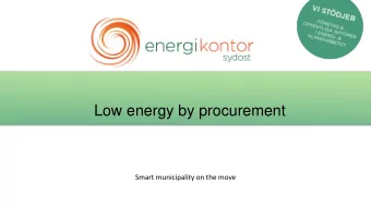 Low energy by procurement  Smart municipality on the move Municipality of Mnsters  13.500