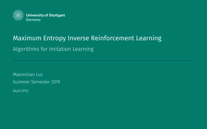 maximum entropy inverse reinforcement learning