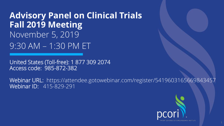 advisory panel on clinical trials