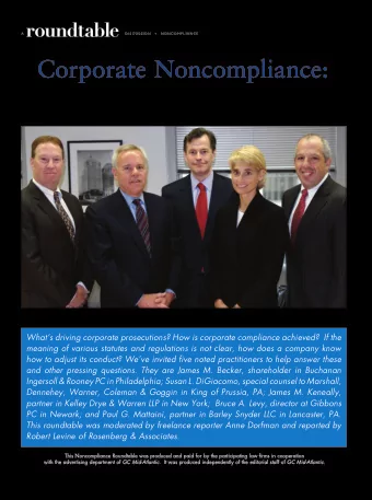 Corporate Noncompliance:  Trends in the Law  Whats driving corporate prosecutions? How is