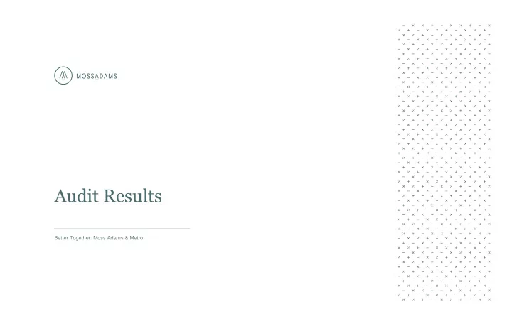 audit results