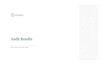 Audit Results  Better Together: Moss Adams &amp; Metro  Better Together: Moss Adams &amp; Metro