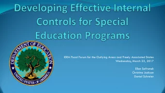 IDEA Fiscal Forum for the Outlying Areas and Freely Associated States  Wednesday, March 22, 2017