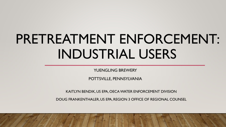 pretreatment enforcement industrial users