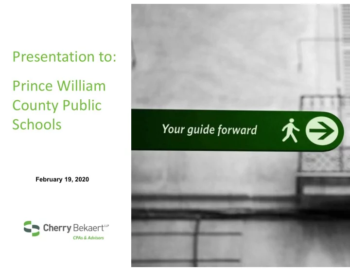 presentation to prince william county public schools