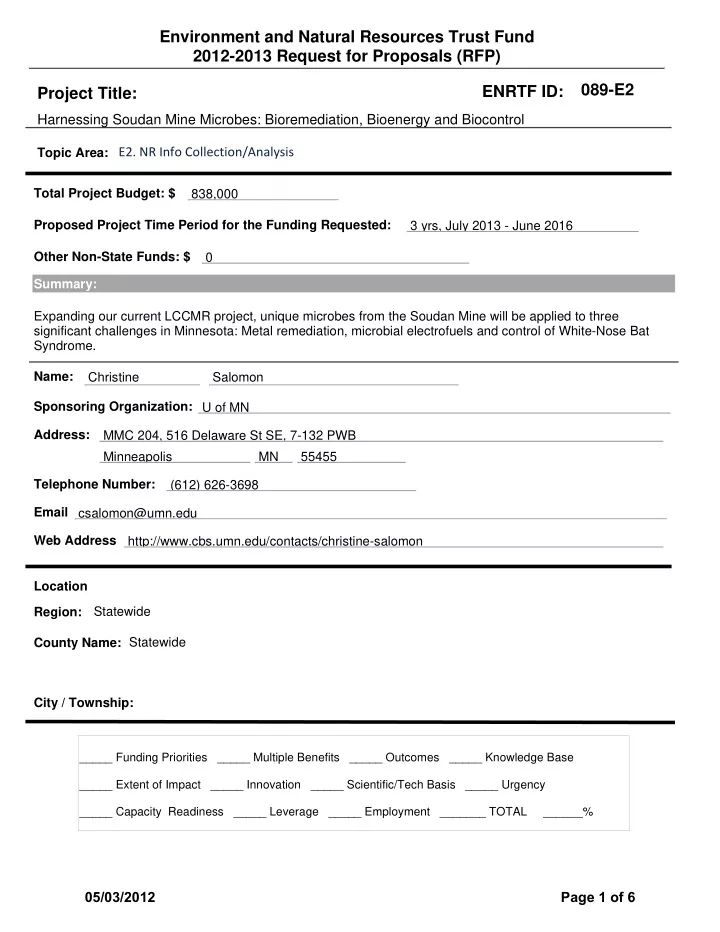 environment and natural resources trust fund 2012 2013