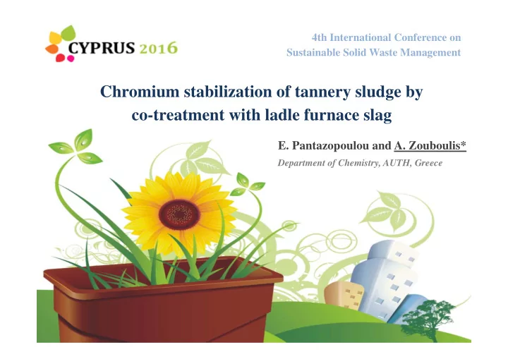 chromium stabilization of tannery sludge by co treatment