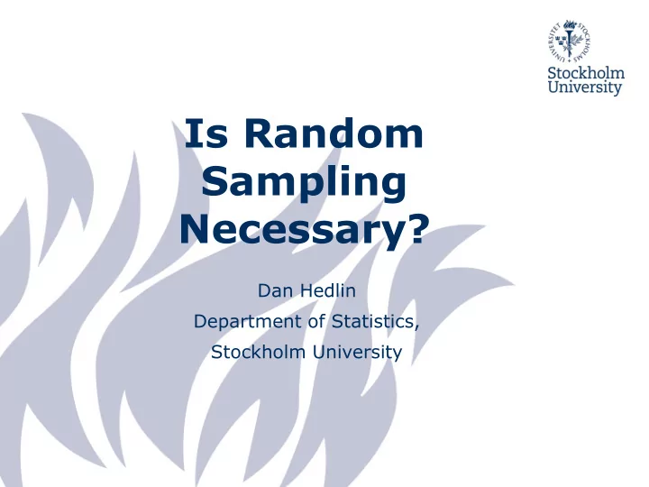 sampling