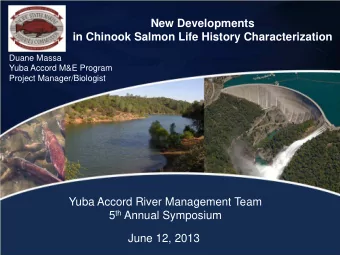 New Developments  in Chinook Salmon Life History Characterization  Duane Massa  Yuba Accord M&amp;E