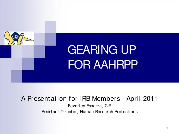 gearing up for aahrpp