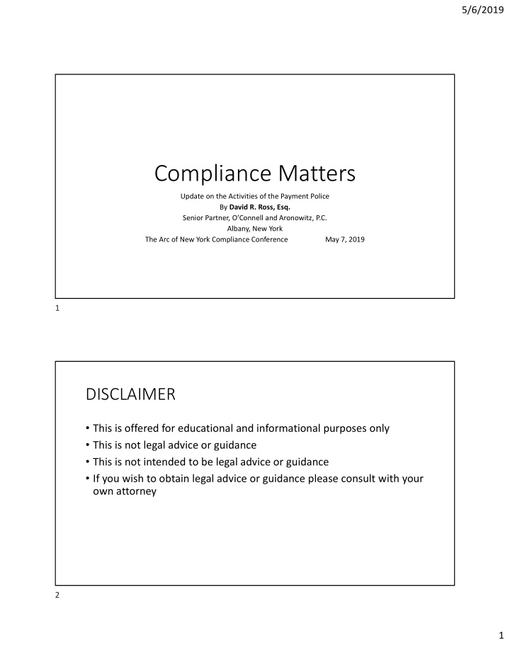 compliance matters