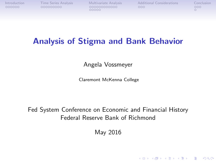 analysis of stigma and bank behavior