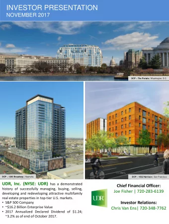 INVESTOR PRESENTATION  NOVEMBER 2017 DCP  The Portals | Washington, D.C. DCP  1200 Broadway |