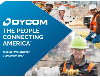 Investor Presentation September 2017 Forward Looking Statements and Non  GAAP Information This