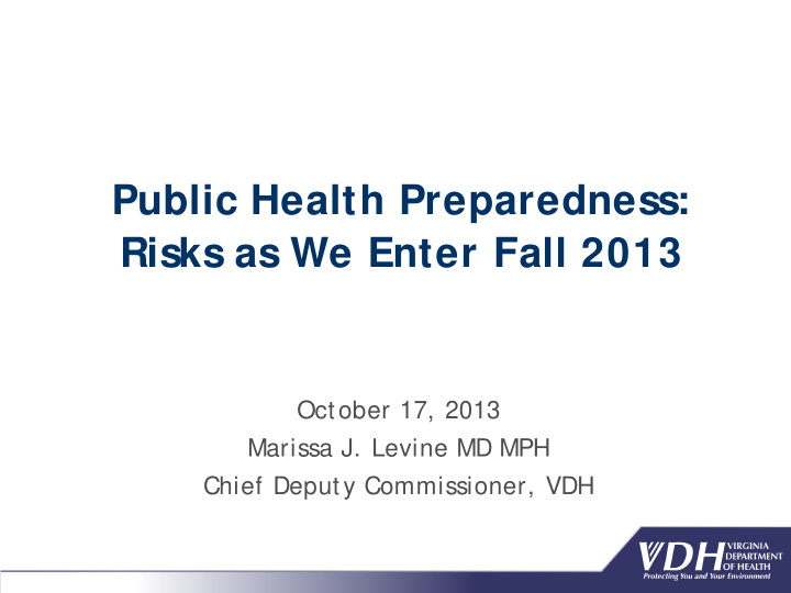 public health preparedness