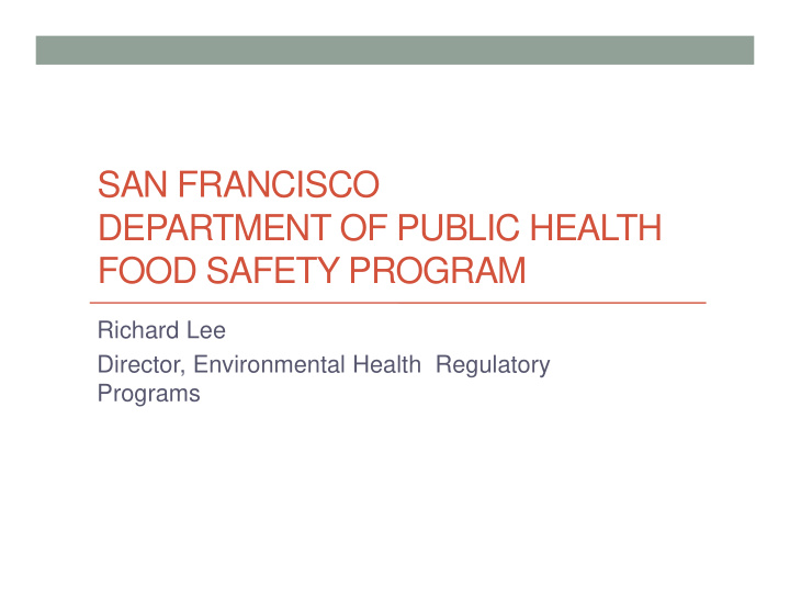 san francisco department of public health food safety