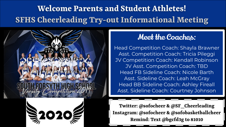 welcome parents and student athletes sfhs cheerleading