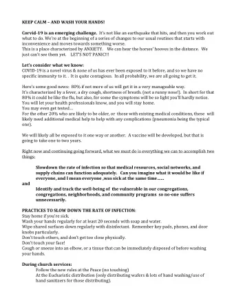 KEEP CALM  AND WASH YOUR HANDS! Corvid-19 is an emerging challenge. Its not like an