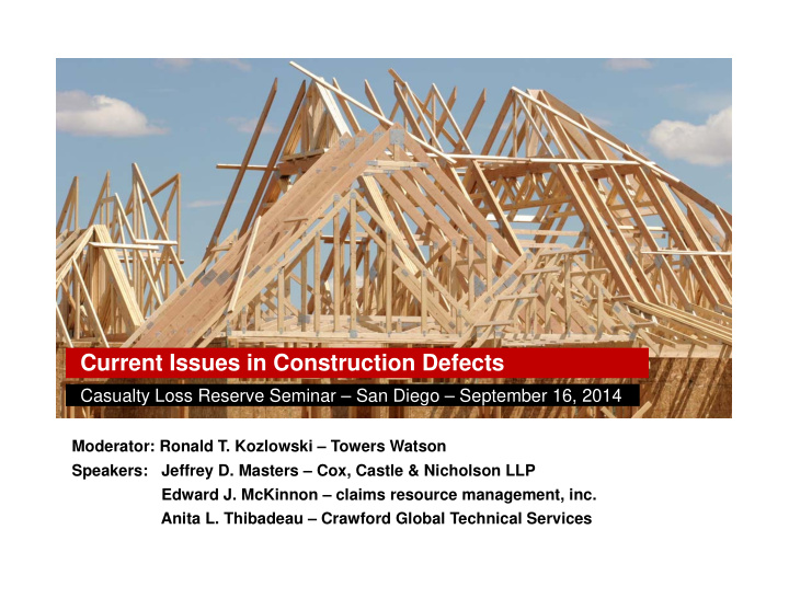 current issues in construction defects