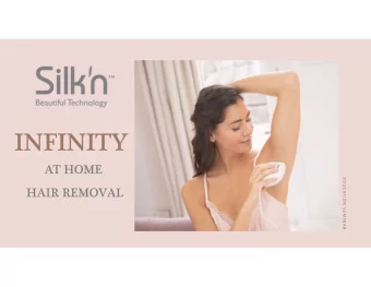 INFINITY  AT HOME  E DUCATION SE MIN AR  HAIR REMOVAL  HOW IT ALL BEGAN.  +  =  TRUSTED